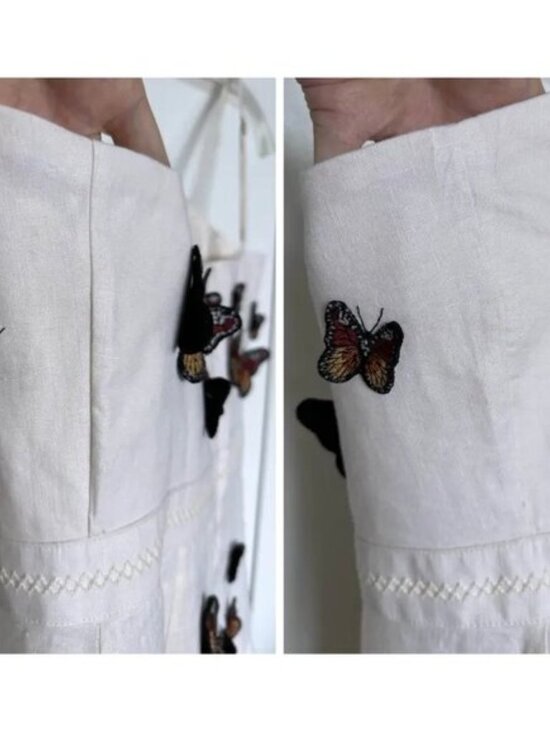 Agua By Agua Bendita Embroidered Butterfly Linen Maxi Dress - Picture 5 of 8